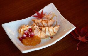 Sweet potato gyoza in sushi restaurant Sushiya Munich