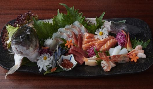 Lovingly prepared sashimi Moriawase (with loup de mer that is still alive)